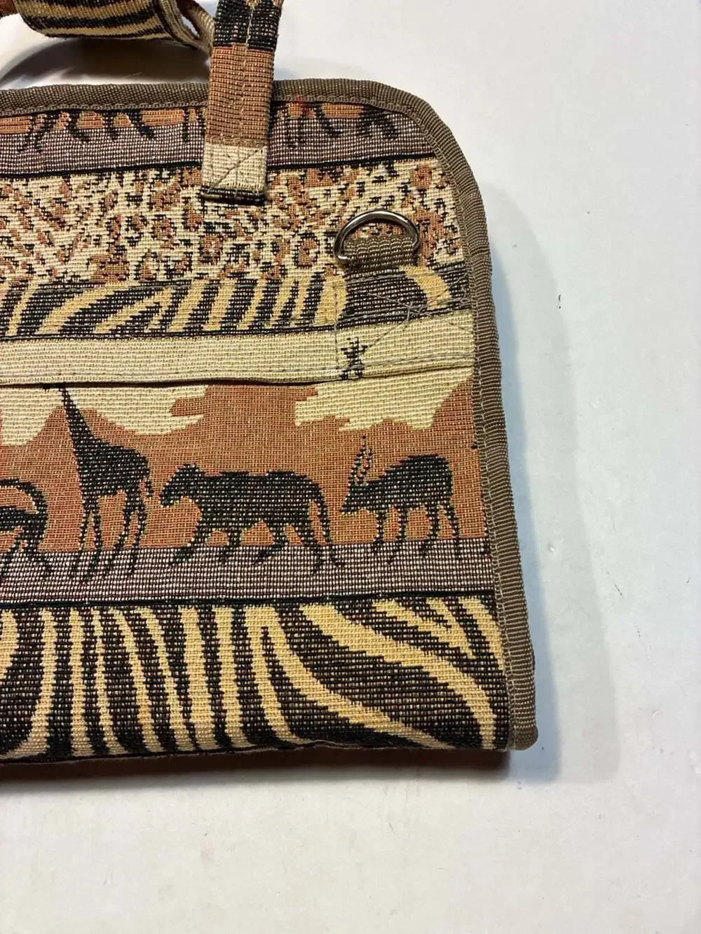 Jade Vintage Safari Animal Print Tapestry Travel Tote Bag